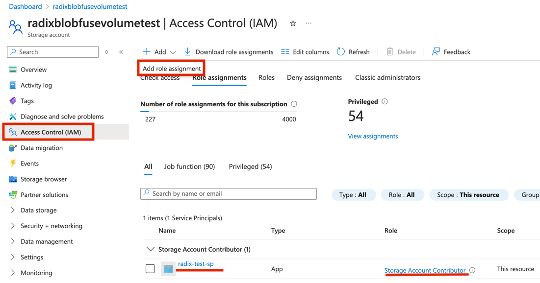 add role to sp to storage account